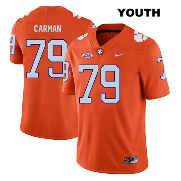 Youth Clemson Tigers #79 Jackson Carman Stitched Orange Legend Authentic Nike NCAA College Football Jersey YZQ4046ZF